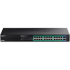 TRENDnet TPE-TG262ES 26-Port Managed Gigabit Ethernet PoE+ Switch, 2x Gigabit SFP ports, rack mountable
